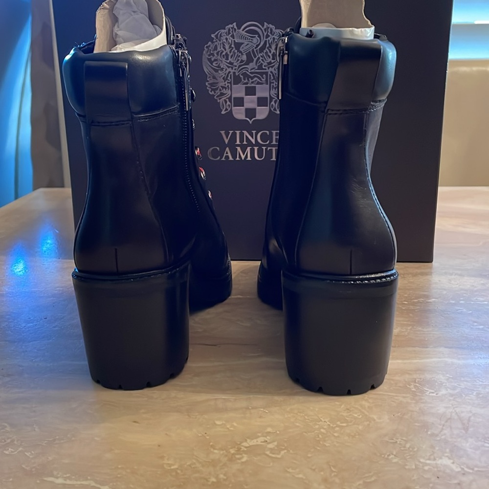 Vince Camuto Black Lace-up Ankle Boots - Picture 5 of 7
